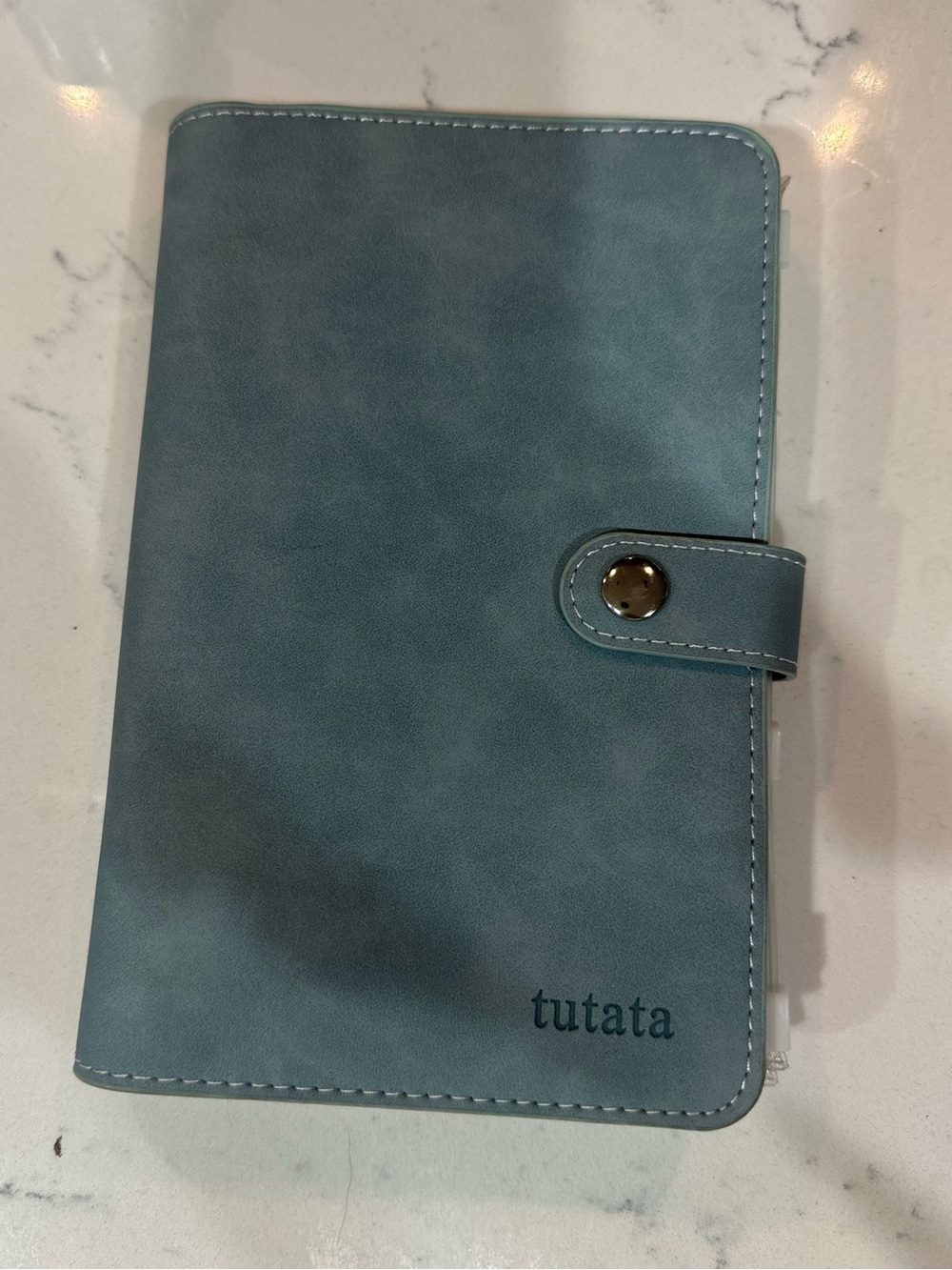 Blue Tablet Folio Case with Snap Closure and 12 ziploc envelopes